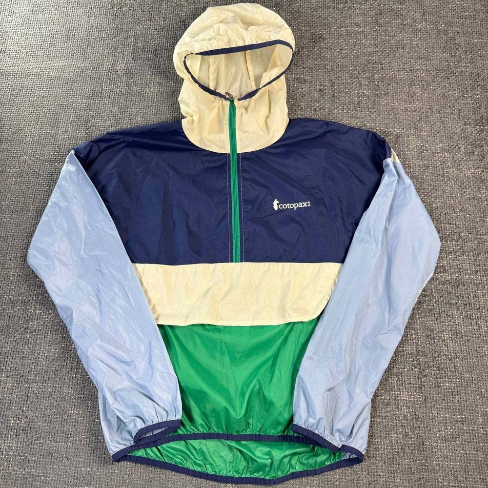 Cotopaxi Teca Half-Zip Windbreaker Unisex Medium Navy Green Colorblock Jacket